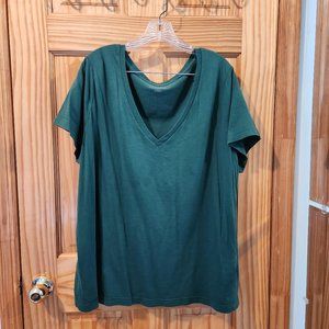 Simple Forest Green V Neck Tee